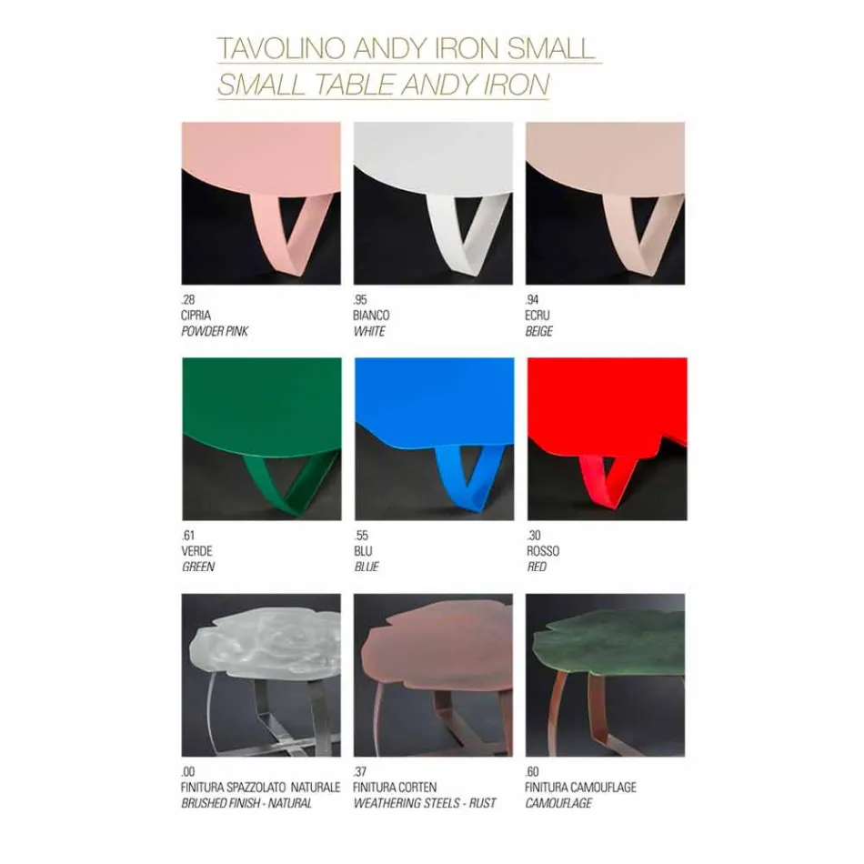 współczesne metalowe kawy laserowego cięcia tabeli kształt kwiatu Andy Viadurini