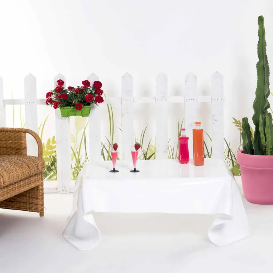 Nowoczesny stolik w białej pleksi drapowany w Azji, wykonany we Włoszech Viadurini