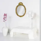 Nowoczesny stolik w białej pleksi drapowany w Azji, wykonany we Włoszech Viadurini