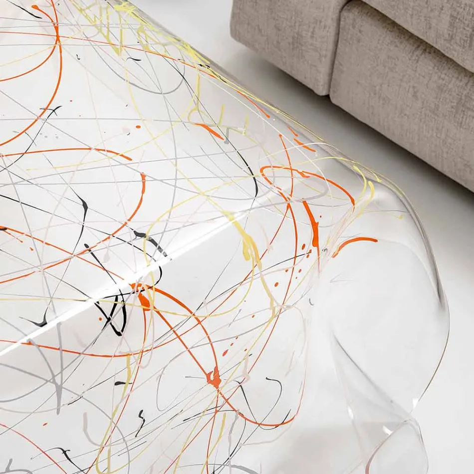 Nowożytny multicolor pleksiglawy stolik do kawy robić w Włochy, Azja Viadurini