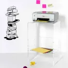 Nowoczesny stolik kawowy z plexi W50 x H76 x W40 cm Aza, wyprodukowany we Włoszech Viadurini