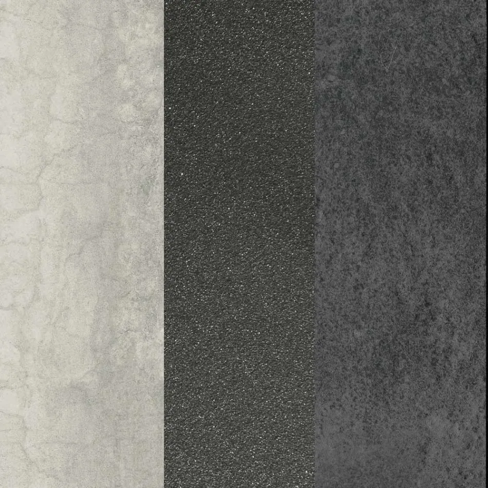 Owalny stolik metalowy do salonu i dwukolorowy blat ceramiczny - Comacchio Viadurini