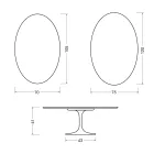 Stolik kawowy Saarinen Tulip Oval H 41 cm w kolorze matowej bieli Florim Ceramic - Scarlet Viadurini
