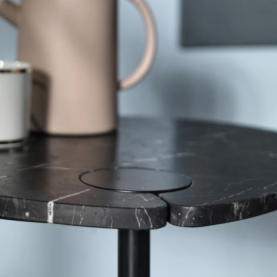 Stolik kawowy do salonu z metalu i marmuru Marquinia, luksusowy design - Yassine Viadurini