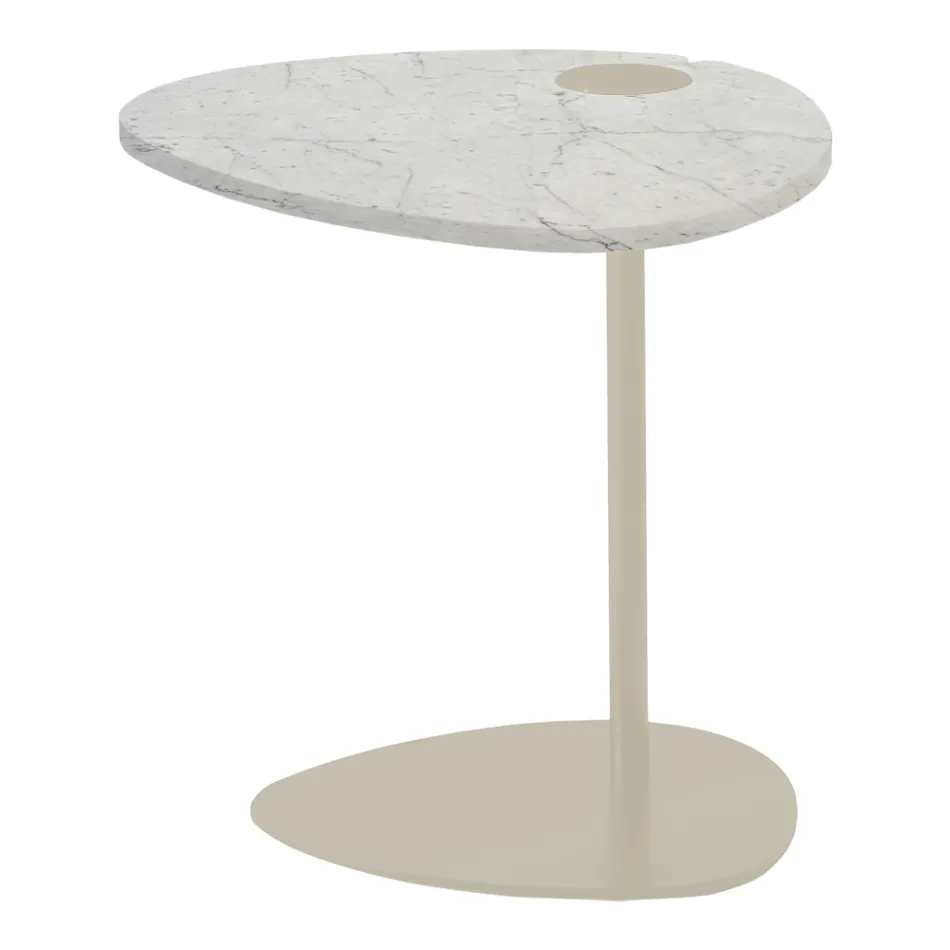 Stolik kawowy do salonu z metalu i marmuru Marquinia, luksusowy design - Yassine Viadurini