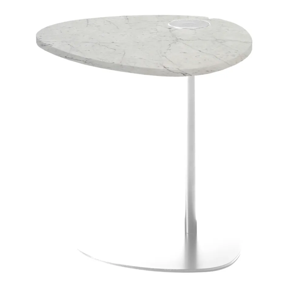 Stolik kawowy do salonu z metalu i marmuru Marquinia, luksusowy design - Yassine Viadurini