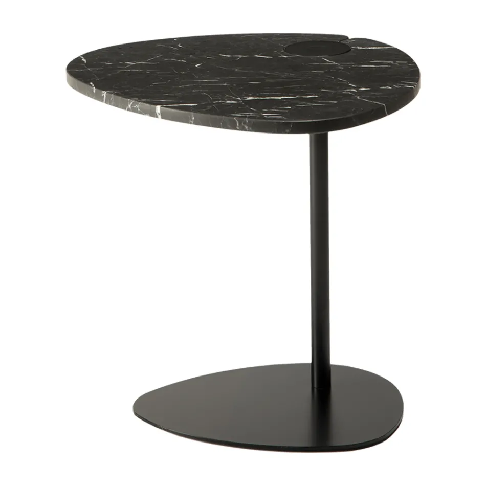 Stolik kawowy do salonu z metalu i marmuru Marquinia, luksusowy design - Yassine Viadurini