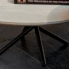 Okrągły stolik kawowy do salonu podstawa metalowa i ceramiczna Oapca - Szanghaj Viadurini