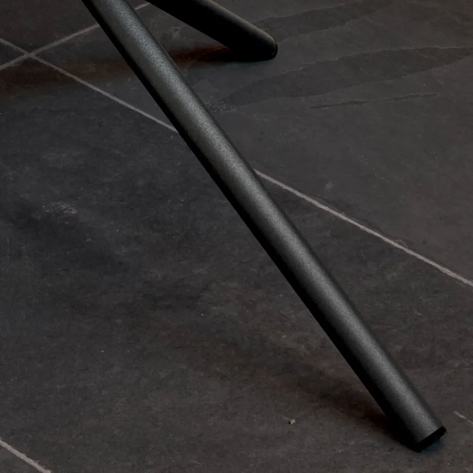 Okrągły stolik kawowy do salonu podstawa metalowa i ceramiczna Oapca - Szanghaj Viadurini