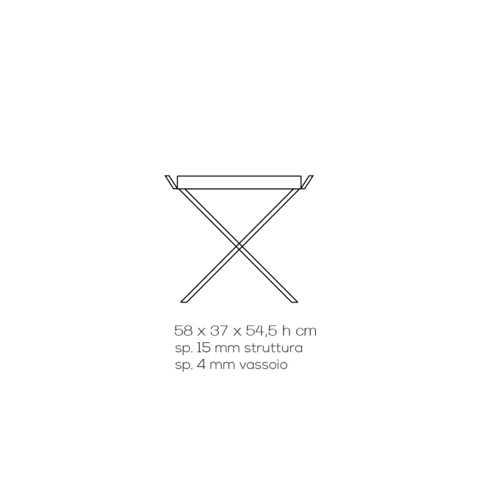 Składany stół z przezroczystą akrylową tacą kryształową - Makete Viadurini