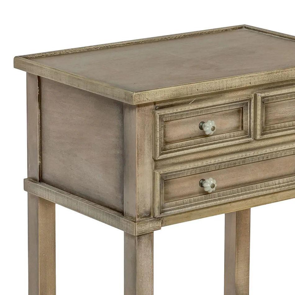 Stolik telefoniczny z 3 szufladami i półką Made in Italy - Culsu Viadurini