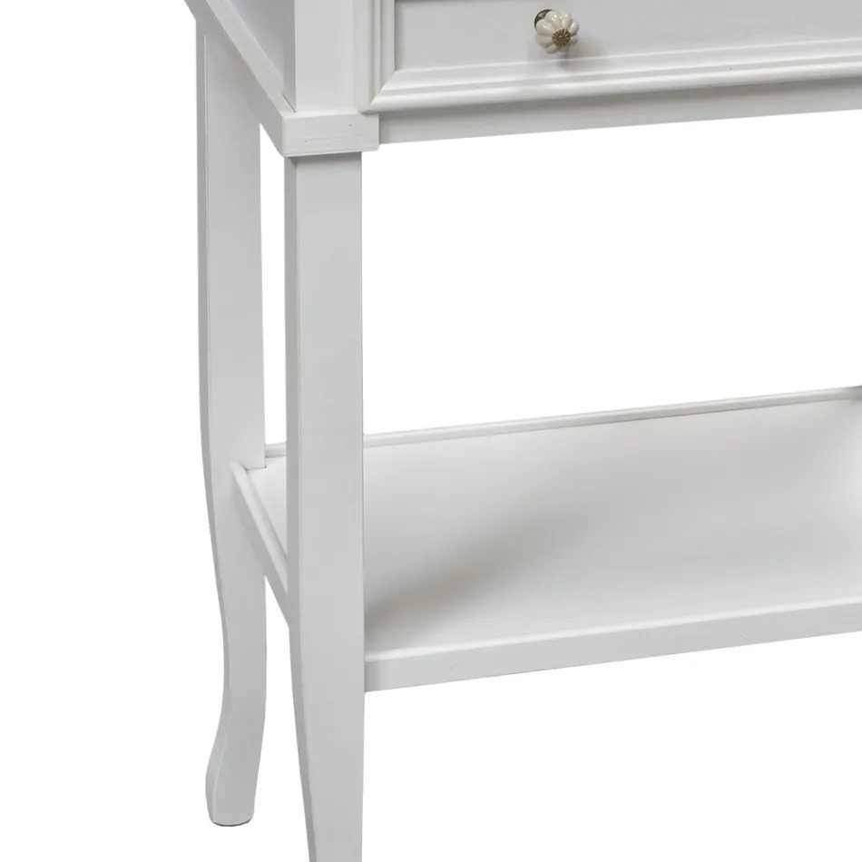 Stolik telefoniczny z 3 szufladami i półką Made in Italy - Culsu Viadurini