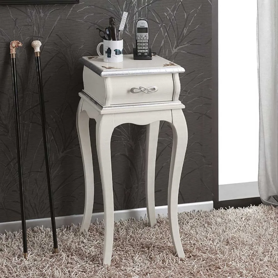 Stojak na telefon w stylu klasycznym z drewna Made in Italy - Hastings Viadurini