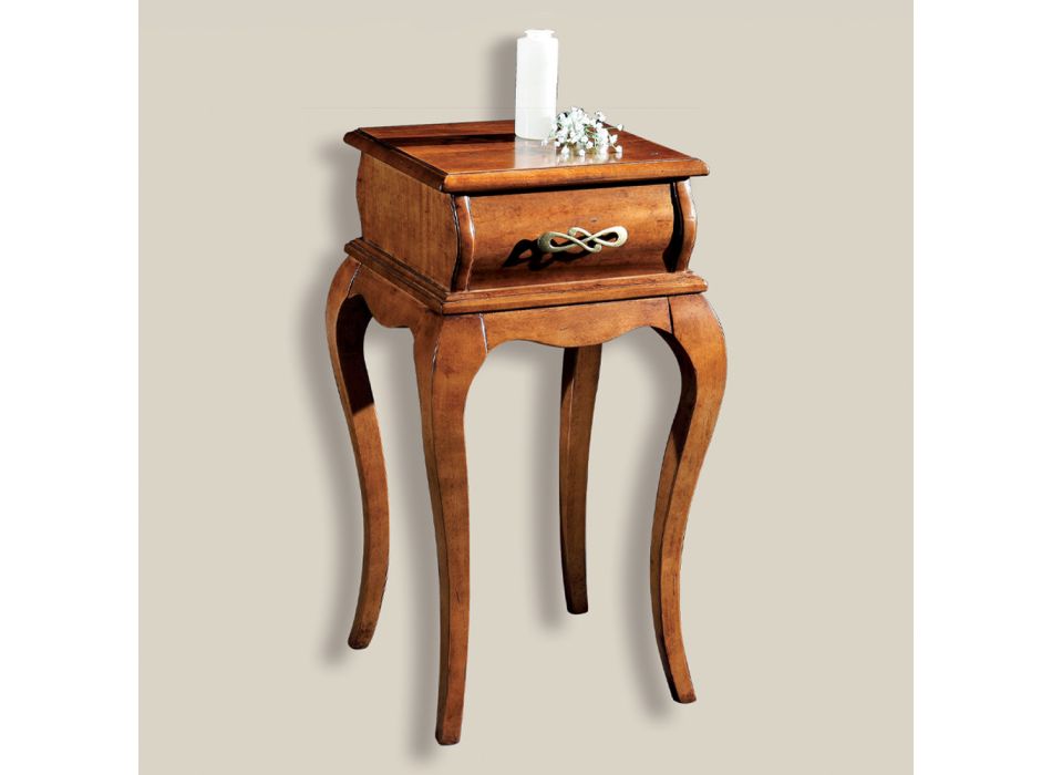 Stojak na telefon w stylu klasycznym z drewna Made in Italy - Hastings Viadurini