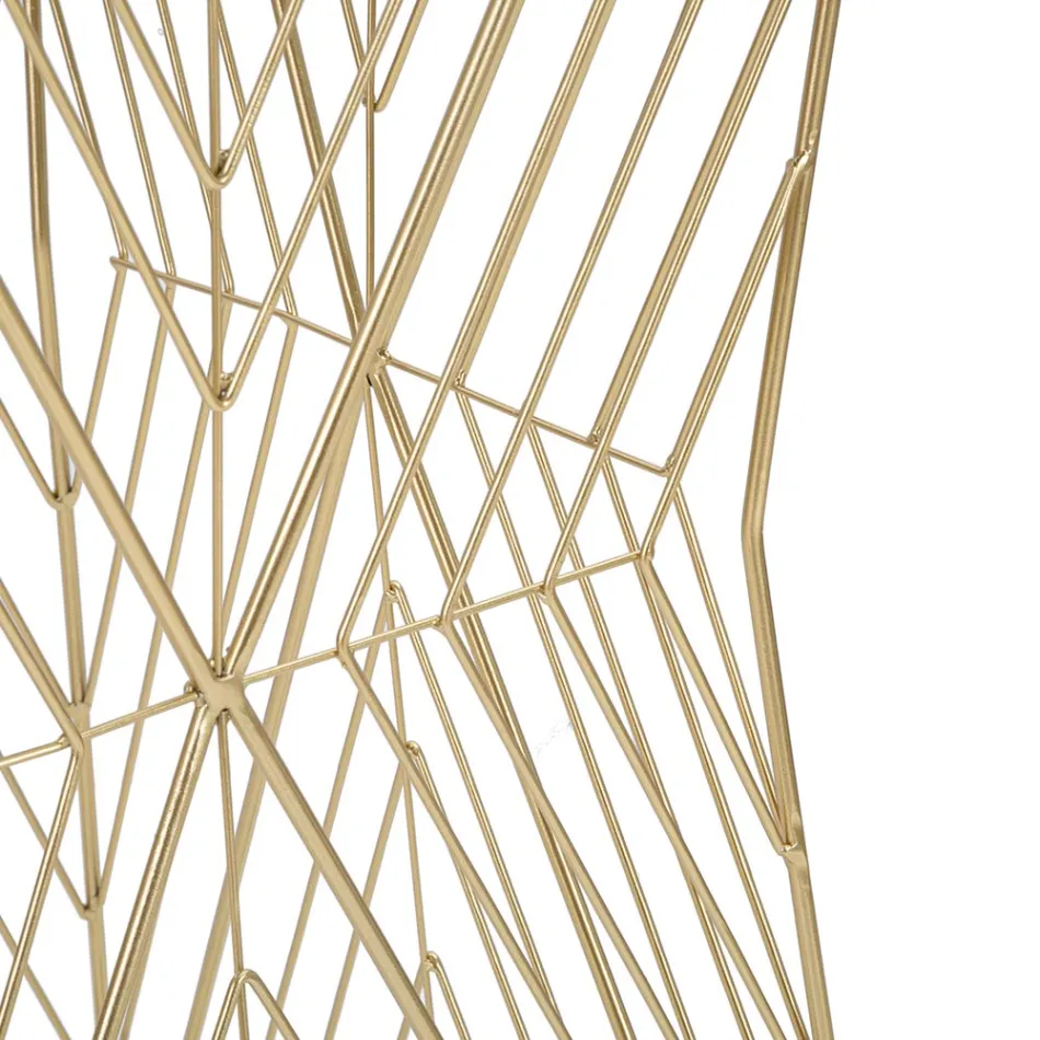 Stolik telefoniczny ze złotego żelaza i blatem z lustrzanego szkła - Olivia Viadurini