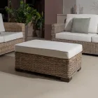 Ogrodowy Stolik-Puf w Szarym Kubù z Poduszką - Cerys Viadurini