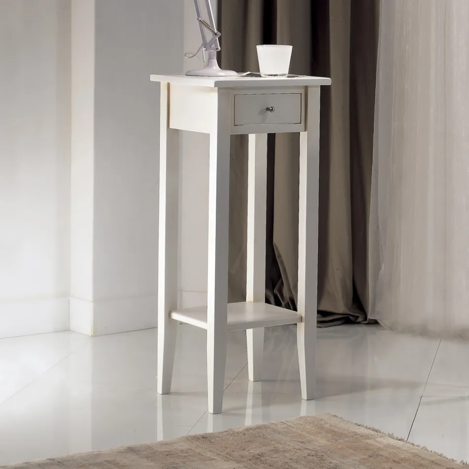 Kwadratowy stolik kawowy z kwadratową półką o różnych wysokościach Made in Italy - Apus Viadurini