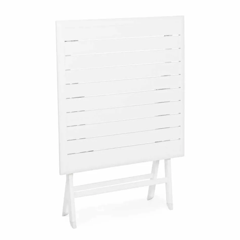 Kwadratowy składany stolik kawowy na zewnątrz z malowanego aluminium - Hunt Viadurini