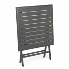 Kwadratowy składany stolik kawowy na zewnątrz z malowanego aluminium - Hunt Viadurini