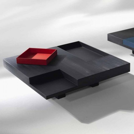 Stół kwadratowy Iris nowoczesny design, wbudowany wyjmowane tace Viadurini