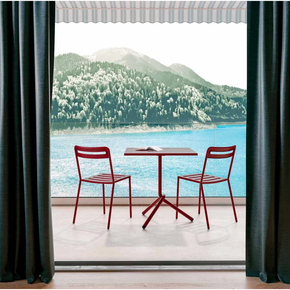 Stolik kwadratowy z blachy i blachy Wykonany we Włoszech - Barnaba Viadurini