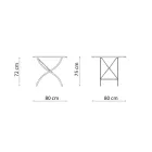 Kwadratowy składany stół zewnętrzny ze stali ocynkowanej Made in Italy - Selvaggia Viadurini