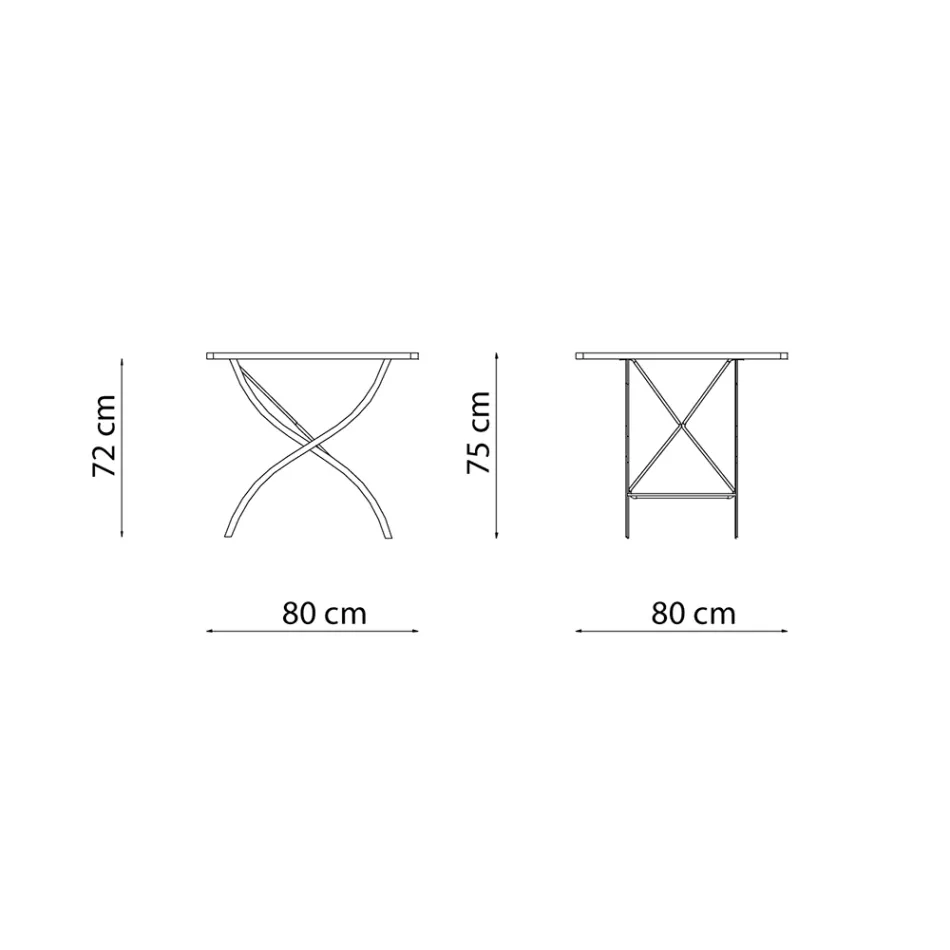 Kwadratowy składany stół zewnętrzny ze stali ocynkowanej Made in Italy - Selvaggia Viadurini