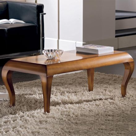 Prostokątny stolik kawowy do salonu z patynowanego drewna wiśniowego Made in Italy - Ares Viadurini