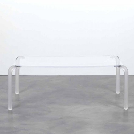 Prostokątny stół z przezroczystego metakrylanu, L83 P50 H33cm, Bill Viadurini