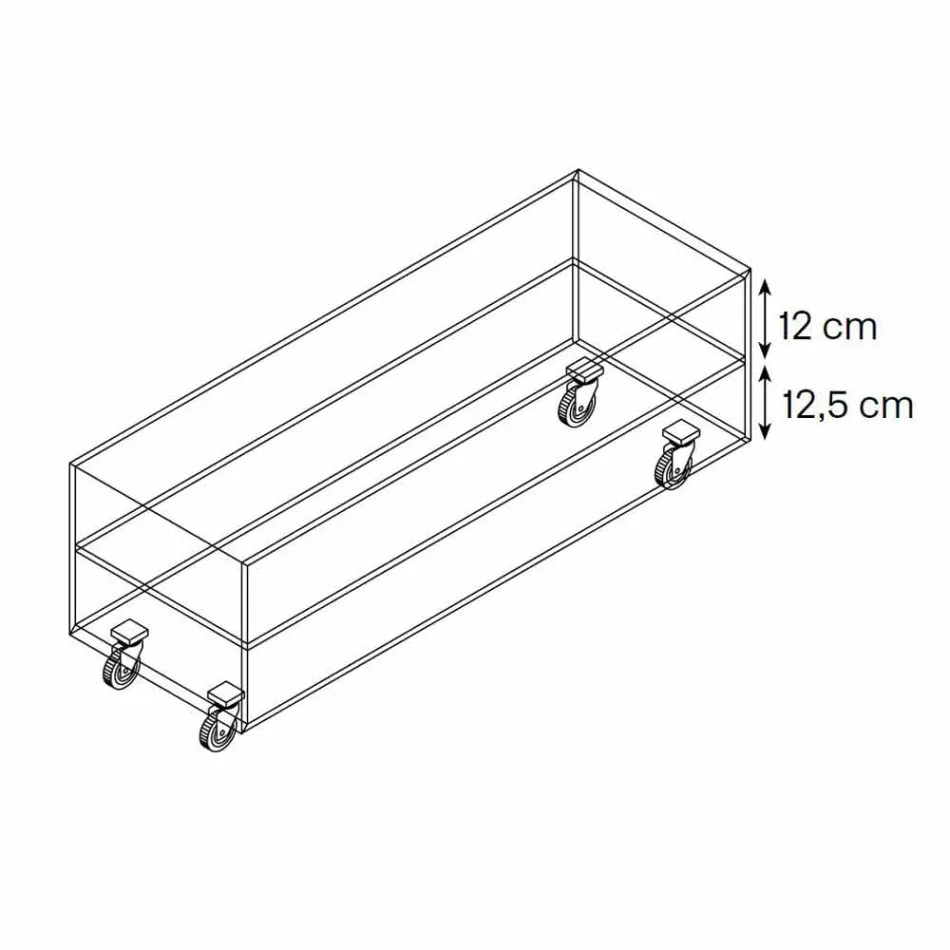 Prostokątny stolik kawowy w ultralekkim szkle z szufladami Made in Italy - Ganzo Viadurini