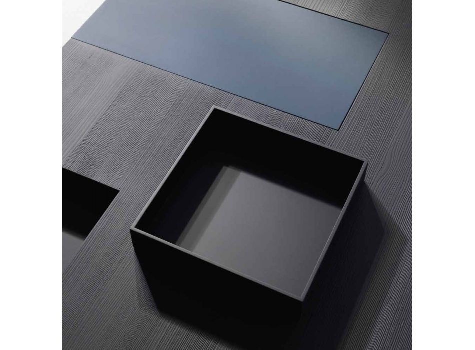 Nowoczesny prostokątny stół z wbudowanym wymiennych tacek Iris Viadurini