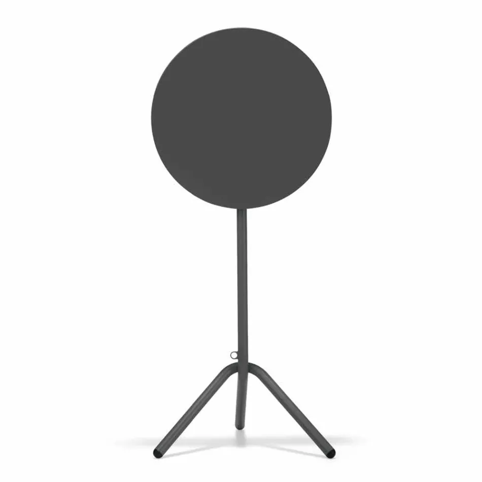 Okrągły wysoki stół zewnętrzny z blachy i blachy wyprodukowany we Włoszech - Baldric Viadurini