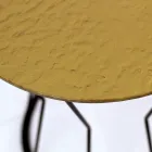 Okrągły stolik kawowy ze stalową podstawą i szklanym blatem Made in Italy - Alisea Viadurini