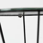 Okrągły stolik kawowy ze stalową podstawą i szklanym blatem Made in Italy - Alisea Viadurini