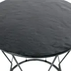 Okrągły stolik kawowy ze stalową podstawą i szklanym blatem Made in Italy - Alisea Viadurini