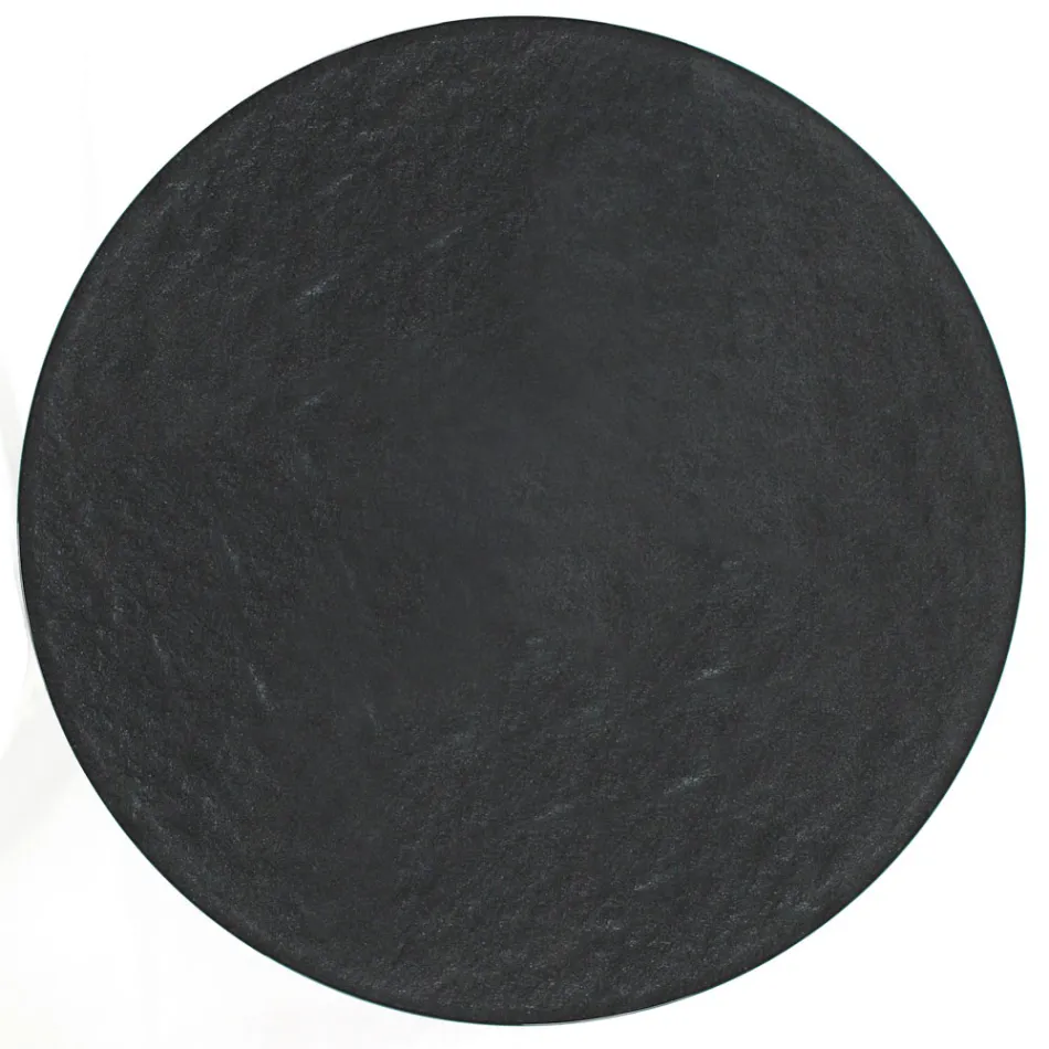 Okrągły stolik kawowy ze stalową podstawą i szklanym blatem Made in Italy - Alisea Viadurini