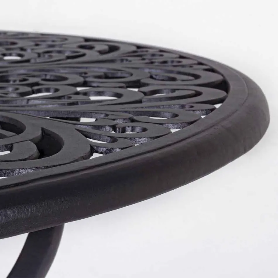 Okrągły stolik kawowy na zewnątrz z matowym aluminium w antracytowym wykończeniu - Sayra Viadurini