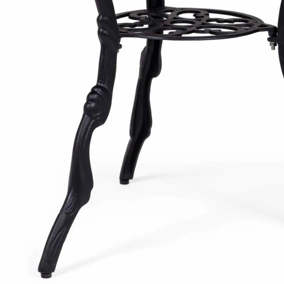 Okrągły stolik kawowy na zewnątrz z matowym aluminium w antracytowym wykończeniu - Sayra Viadurini