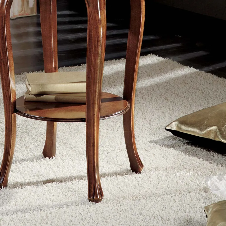 Okrągły stolik kawowy z bukowymi nogami Made in Italy - Ecade Viadurini