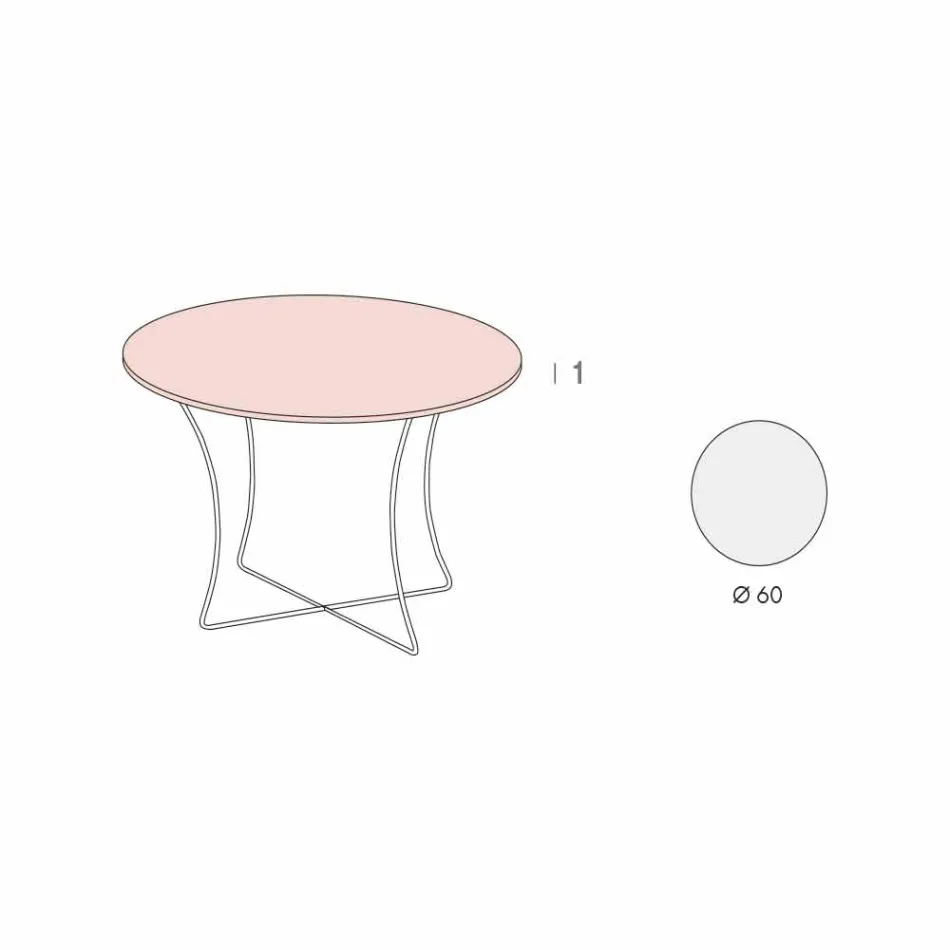 Okrągły stolik kawowy z blatem HPL Made in Italy - Mina Viadurini