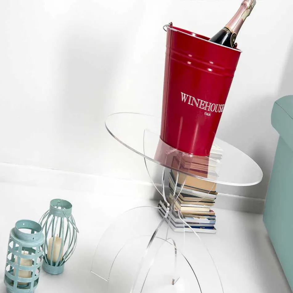 Okrągły stolik kawowy, przezroczysty PMMA Laives Viadurini