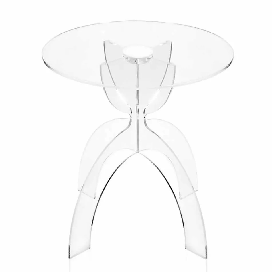 Okrągły stolik kawowy, przezroczysty PMMA Laives Viadurini