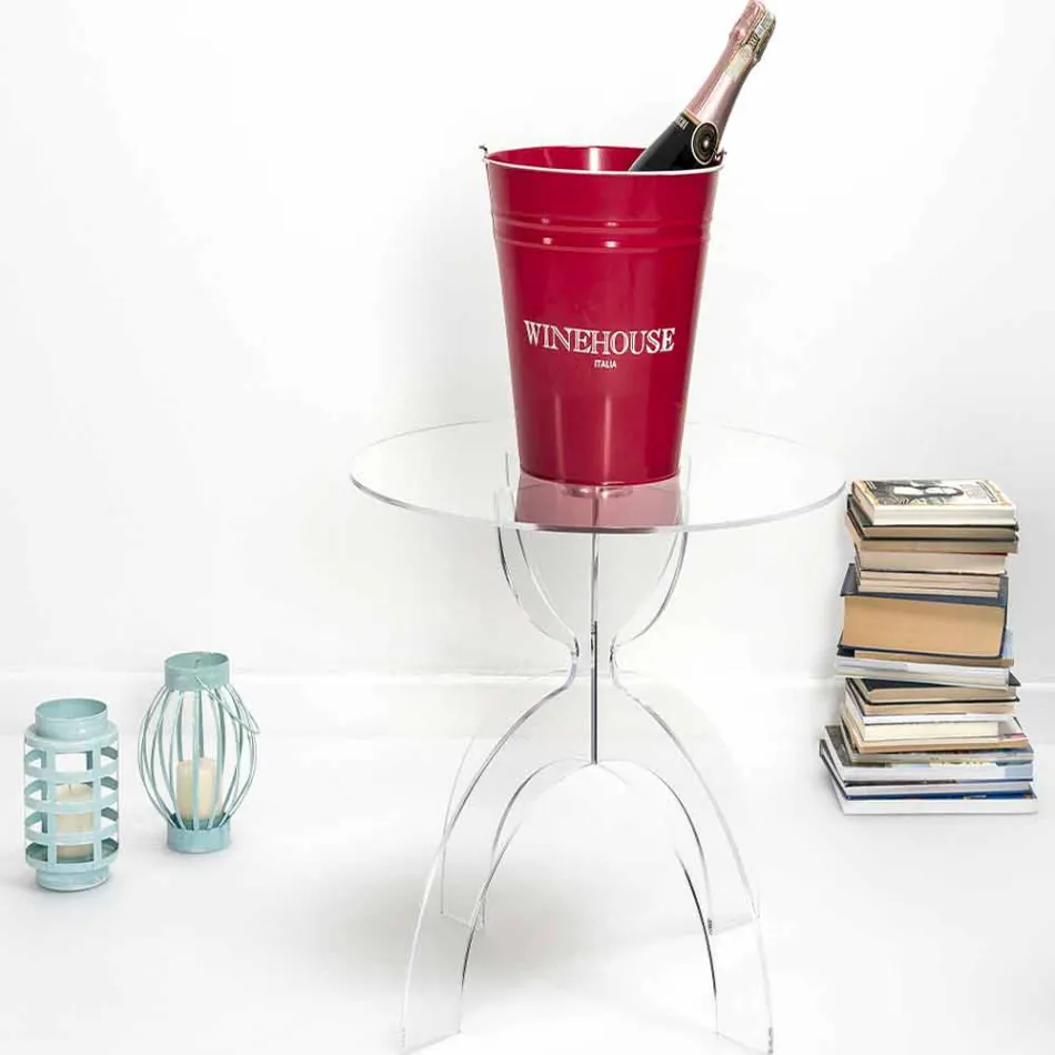 Okrągły stolik kawowy, przezroczysty PMMA Laives Viadurini