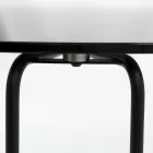 Okrągły szklany stolik kawowy z 3 półksiężycami Made in Italy - Arepa Viadurini