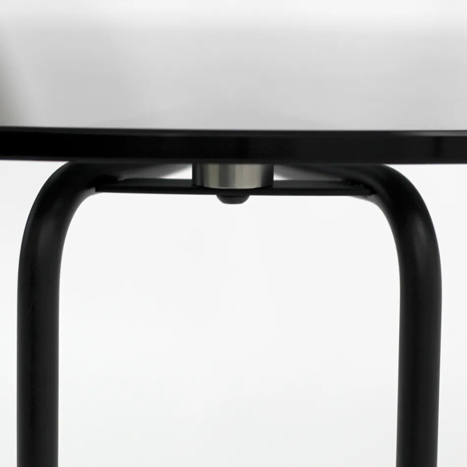 Okrągły szklany stolik kawowy z 3 półksiężycami Made in Italy - Arepa Viadurini