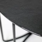 Okrągły szklany stolik kawowy z 3 półksiężycami Made in Italy - Arepa Viadurini