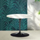 Okrągły stolik kawowy Saarinen Tulip, wys. 41 cm, z błyszczącej ceramiki Calacatta Gold Florim w kolorze szkarłatnym Viadurini
