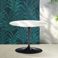 Okrągły stolik kawowy Saarinen Tulip, wys. 41 cm, z ceramiki Florim Calacatta Gold Gloss, w kolorze szkarłatnym