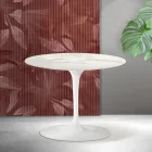 Okrągły stolik kawowy Saarinen Tulip, wys. 41 cm, z ceramiki Florim Calacatta Gold Matt - Scarlet Viadurini