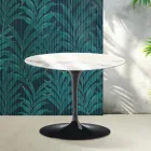 Okrągły stolik kawowy Saarinen Tulip H 41 cm z błyszczącej ceramiki Statuario Florim w kolorze szkarłatnym Viadurini